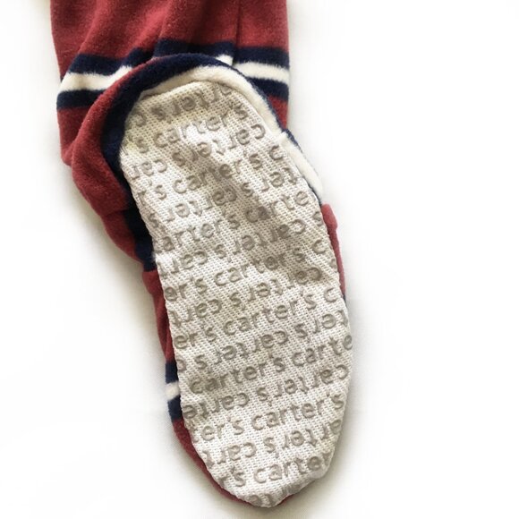 Carters Baby Boys Striped Tow Truck Footie Pajamas, 12 Months. - Picture 6 of 7